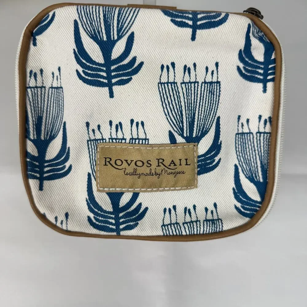 ROVOS RAIL South Africa Train Guest Amenity Bag (Empty) Cream Blue Botanical